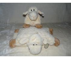2in1 Kuschelkissen und Kuscheltier Schaf, Schäfchen, Schafkissen, Kuschelschaf mit Klettverschluss 36cm