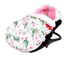 BabyLux FUßSACK 90cm Minky Babyschale Kinderwagen Buggy Jogger Herbst Sommer Frühling (13. Wilde Blüten)