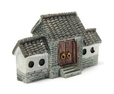 Kanza Haus Villa Puppenhaus, Basteln, Dekorative Pflanzen im Topf, Bonsai, Grau, Tür der Stadt, antik, chinesisch, Dekoration