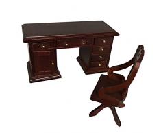 Puppenhaus Aus Holz Mini Retro Arbeitszimmer Szene Buch Tisch Lehrstuhl Toy Hand Miniatur Jahrgang Schreibtisch 1:12 Mini-Puppenhaus Süß Haus Vintage Möbel