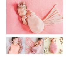 NUOLUX Neugeborenes Baby Fotografie Foto Prop Stretch Wrap lange Ripple Wrap Babyrosa