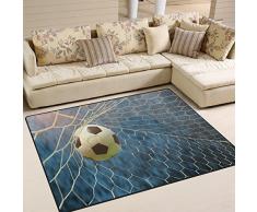 Domoko Fußball Sport Bereich Teppich Teppiche Matte für Wohnzimmer Schlafzimmer, Textil, mehrfarbig, 160cm x 122cm(5.3 x 4 feet)