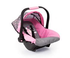 Bayer Design 67966AA Puppen-Autositz EasyGo, Puppenzubehör, passend zu Vario-Puppenwagen, mit Abdeckung, grau, mit Feemotiv und modernen Muster