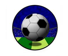 Orediy 92 cm runder Schaumstoff-Teppich, weich, Fußball, Spielteppich, Yogamatte für Wohnzimmer, Schlafzimmer