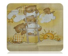 Family-Kollektion 5er Pack Mullwindeln bunt I hautfreundliches & angenehm weiches Schmuse-Tuch I Spucktücher Baby aus 100% Baumwolle I 5 Stück Baumwoll-Tücher 70 x 80 cm (Bären Himmel gelb)