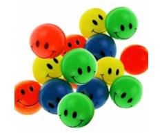 15 Smiley Flummis 27mm Lachgesicht Gummiball Springball