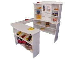 Weißer Kaufmannsladen 3012 - Holz-Kaufladen - Marktstand - Kinder-Einkaufsshop