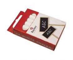 Rayher 8910602 Tafelkreide, 80x9,5 mm, Box 12 Stück, weiÃŸ