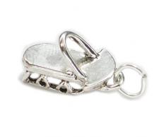 Toboggan Schlitten, sterling-Silber 925 und Anhänger SSLP2814 Rodelschlitten Snow