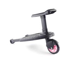 Buggyboard sitz für Kinderwagen Board Trittbrett Kinder Ab 15 Monaten (Max 25Kg), Pink