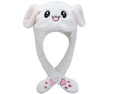 Xinlie Hasenohren Hut Plüsch Häschen Hut Beweglicher Ohr-Kaninchen-Hut Niedlicher Hase Plüsch Hut Plüsch Tier Ohr Hut Beweglich Hutes Plüsch-Hase Animal Hat Tolles Geschenk für Kinder Mädchen Freundin