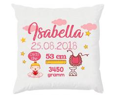 EZYshirt Personalisiertes Kissen als Glückwunsch zur Geburt | Geschenke zur Geburt | Babygeschenk für Jungen und Mädchen