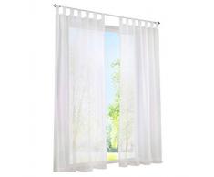 BAILEY JO 1er-Pack Gardine mit Schlaufen Vorhänge Transparent Voile Vorhang (BxH 140x225cm, weiß)