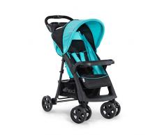 Hauck Shopper Neo II Buggy bis 25 kg mit Liegefunktion ab Geburt, klein zusammenfaltbar, Einhand-Faltmechanismus, leicht, 2 Getränkehalter, großer Korb, Caviar Aqua/Blau