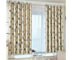 1er Blau Schale Muster Blickdicht Verdunkelungsvorhänge Kinderzimmer Gardinen, BxH 100cmx200cm