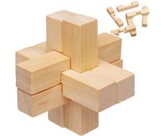 alles-meine.de GmbH Knobelspiel & Logikspiel - Geduldspiel - aus Holz - 3D Holzpuzzle - Knobelwürfel - Gedächtnisspiel / Geschicklichkeitsspiel - Denkspiel - Würfel - Geduldsspie..