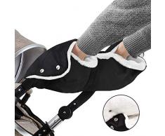 Oladwolf Kinderwagen Handwärmer, Kinderwagenmuff mit Warm Flanell, Handmuff Handschuhe Universalgröße für Kinderwagen Buggy Radanhänger, Muff Wasserdicht und Winddicht für Winter (Schwarz)