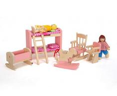Generic Holz Kinderzimmer Puppenhaus Miniatur Möbel Esstisch Stühle Schrank Kind Spielzeug Zubehör für Spaß und Geburtstagsgeschenk