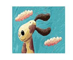 clockfc Hauptdekoration, die Digitale Malerei Malt Hunde ausmalbilder Bunter Hund Abstrakte Malerei DIY Digitale Malerei Nach Zahlen Moderne Tiere Home Wandkunstwerk Bild 40x50cm(mit Rahmen)