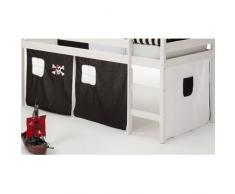 IDIMEX Vorhang Gardine Bettvorhang CLASSIC zu Hochbett Rutschbett Spielbett in schwarz/weiss PIRAT