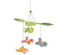 Haba 3735 - Mobile Blütenfalter, Baby-Mobile zum Aufhängen mit 3 abnehmbaren Schmetterlingen, Blätterdach mit Glöckchen und Spiegelfolie, Baby-Spielzeug ab 6 Monaten