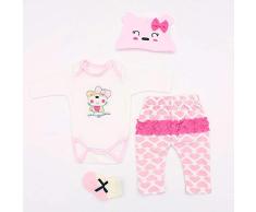 TERABITHIA 10 Passt 45-50 cm Hochwertige Wiedergeborene Neugeborene Puppen Kleid Reborn Baby Doll Alle Baumwolle Kleidung