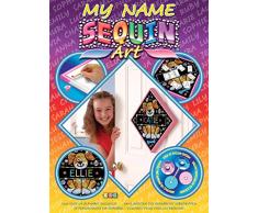 MAMMUT 8071205 - Sequin Art My Name Paillettenbild, Hund, Steckset mit Styropor-Rahmen, Bildvorlage, Buchstaben und weiterem Zubehör, Bastelset für Kinder ab 6 Jahre