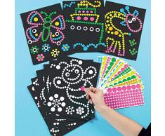 Baker Ross Bastelset - Bilder mit Klebepunkten - Aufkleber für Kinder zum Abziehen und Auftragen auf vorgedruckte Motive - 8 Stück