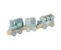 Little Dutch 0422017 Holz-Eisenbahn mit Steck-Formen, adventure mint