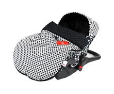 BabyLux FUßSACK 90cm Minky Babyschale Kinderwagen Buggy Jogger Herbst Sommer Frühling (12. Schwarz + Maroko)