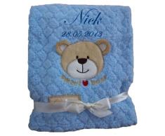 Babydecke mit Namen bestickt mega flauschig in 2 Farben