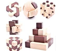 B&Julian ® 10 Knobelspiele Spielzeug 3D IQ Puzzle Holz Spiele Geschicklichkeitsspiel Denkspiel Holzpuzzle Spielsammlung für Kinder Erwachsene Ideen Adventskalender