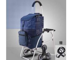M-Legierung mit Kletterwagen Seating, trolley Treppenstuhl 6 kann die ältere nehmen drei Stechkarre Gummi mute Klapp,Blue