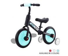ZavoFly Laufräder Laufrad Mit Stützrädern und Pedalen, 4-in-1-Kinderdreirad für Jungen und Mädchen im Alter von 1 bis 5 Jahren (Blue)