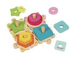 Janod J05337 - Holz-Steckpuzzle Schildkröten