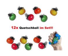 Lg-Imports 12er Set Quetschball Anti Stressball Knautschball Wurf Stress Knet Ball im Netz