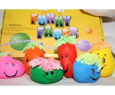 Diverse 6 x Wutbälle Wutball Stressbälle Knetbälle Knautschbälle Funny Faces Knetball