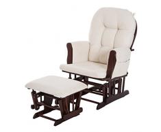 HOMCOM Schaukelstuhl Stillstuhl Schaukelsessel mit Hocker Kunstwildleder Braun 96 x 60 x 96cm