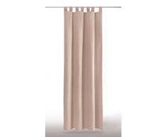 Dekoschal Gardine blickdicht Schlaufenschal Microsatin, Auswahl: sandgrau - schlamm 140x245cm