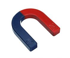 Kucy U-förmiger Magnet, Hufeisenmagnet in U-Form, rot blau lackiert, für Physik, Experiment, Lehren, 60 mm