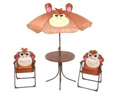 Outdoor Kinder Klapptisch und Stuhl vier Sätze von Regen Freizeit Cartoon Stuhl Tisch Regenschirm tragbaren Strand Tisch und Stühlen Kindergartenstuhl