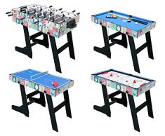 hlc 121.5 * 61 * 81.3 cm Zusammenklappbar 4 in 1 multifunkniertes Tischspiel - Tischfußball(Tischkiker)/Tischtennis/Air Hockey/Billard-Tisch