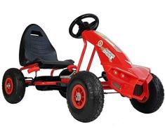 fit4form Kinder Go Kart Super Speed Champion Predator Tretauto Gokart Luftreifen 3-8 Jahre Rot