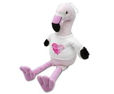 printplanet Kuscheltier Flamingo mit Namen Kuscheltiger - mit Design Painted Heart - Stofftier, Plüschtier