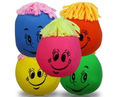 10 x Knautschgesicht 5cm, mit Wollhaaren, Stressball, Knautschball