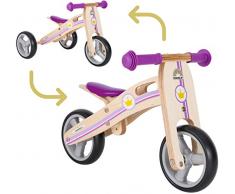 BIKESTAR Mini Kinder Laufrad Holz Lauflernrad mit DREI Rädern für Jungen und Mädchen ab 1 – 1,5 Jahre | 2 in 1 Kinderlaufrad | Kleine Prinzessin | Risikofrei Testen