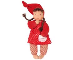 Käthe Kruse Stoff-Baby Puppe Schatzi mit Zipfelmütze in der Farbe Rot