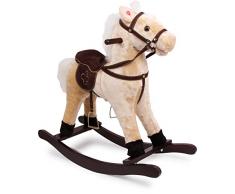 small foot 4101 Schaukelpferd Zottel aus Holz und Stoff, mit Soundeffekten (Galoppgeräusch und Wiehern), ab 3 Jahren