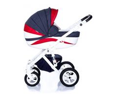 Kombi Kinderwagen Travel System Adamex Barletta New B10 3in1 Buggy Sportwagen Babyschale Autositz in schwarz Kite 0-13kg (2in1)