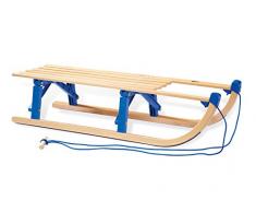 Pinolino Davos-Klappschlitten aus Holz, zusammenklappbar, inkl. Zugseil, Belastbarkeit 75 kg, für Kinder ab 3 Jahren, klar lackiert